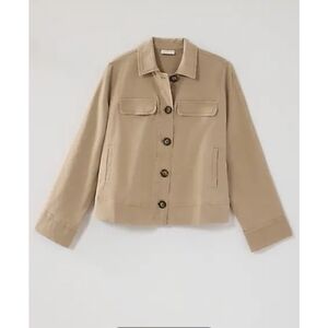 J. Jill Tan Cropped Utility Jacket Relaxed Fit